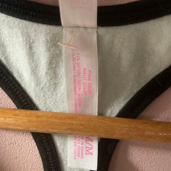 Pink Victoria’s Secret Mint/Black Aloha Beaches Pink Nation Sports Bra Sz M GUC - Picture 5 of 10